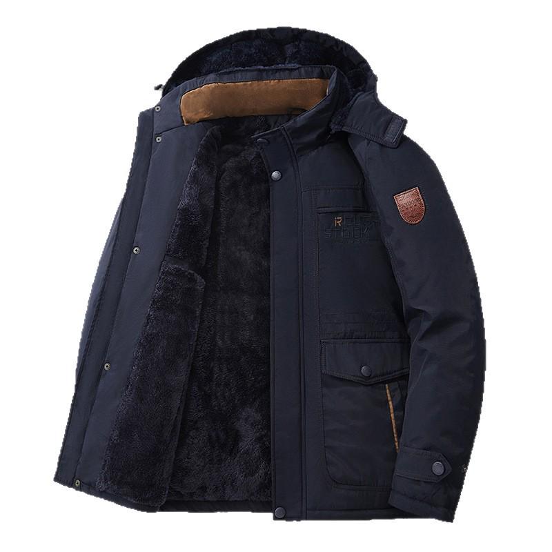 Men's Thickened Cotton Winter Jacket - Loose, Plus Size, Cold-Resistant, Warm Outerwear for Middle-Aged and Elderly