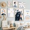 Mädchen Schmetterling Blume Vase Linien Wandkunst Leinwandbild Abstrakte Poster und Drucke Hotel Bar Wandbilder Wohnzimmer Dekoration