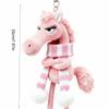 Cartoon Pferde Schlüsselanhänger Exquisite Fantasy-Stil Handwerkskunst Pony Plüschpuppe mit Schal Rosa Simulationspferd Spielzeug Weihnachtsgeschenk