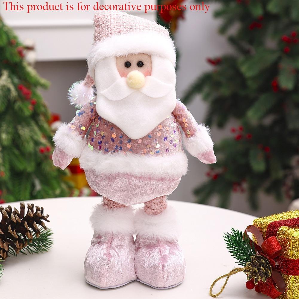 1pc/3pcChristmas Standing Telescopic Old Man Elk Doll Desktop Decoration Pink Snowman Figurine Holiday Decoration