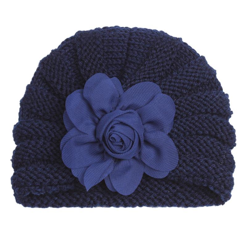 Autumn and winter new baby wool flower hat, children's warm flower pullover hat, baby hat