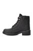 Men's Fashion Flat Heeled Booties Black Unisex Worker Boots with Fleece Inside
