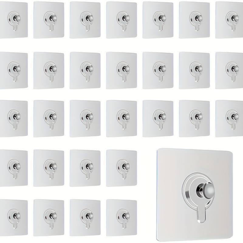 10pcs Plastic No-Drill Self-Adhesive Picture Hangers, Traceless Frame Nails for Hanging Photos, Posters, Frames - Strong Adhesive Hooks for Wall Decor