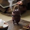 Guanlan Retro Chinese Coarse Pottery Tea Stove Set with Handle for Outdoor Camping