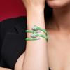 APM Monaco [Romantische Liebeserklärung] Fluoreszierend Grün Schlangenöffnung 925 Silber Armband Damen Stil AB4383XKGG