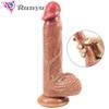 22 cm Realistico Dildo Scorrevole Prepuzio Femmine Strumenti di Masturbazione Enorme Ventosa Pene Finto Cazzo Lesbiche Adulti Giocattoli Del Sesso Erotici