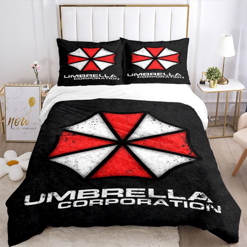 Umbrella Corporation Logo Bedding Set Comforter Cover Gift for Bedroom,Includes 1 Cover and 2 Pillowcases, No InsertB575