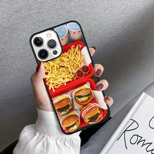 French Fries Burger Pizza Phone Case Cover For iPhone 17 Air 16 15 14 Plus 11 12 13 Pro Max Coque Shell Fundas