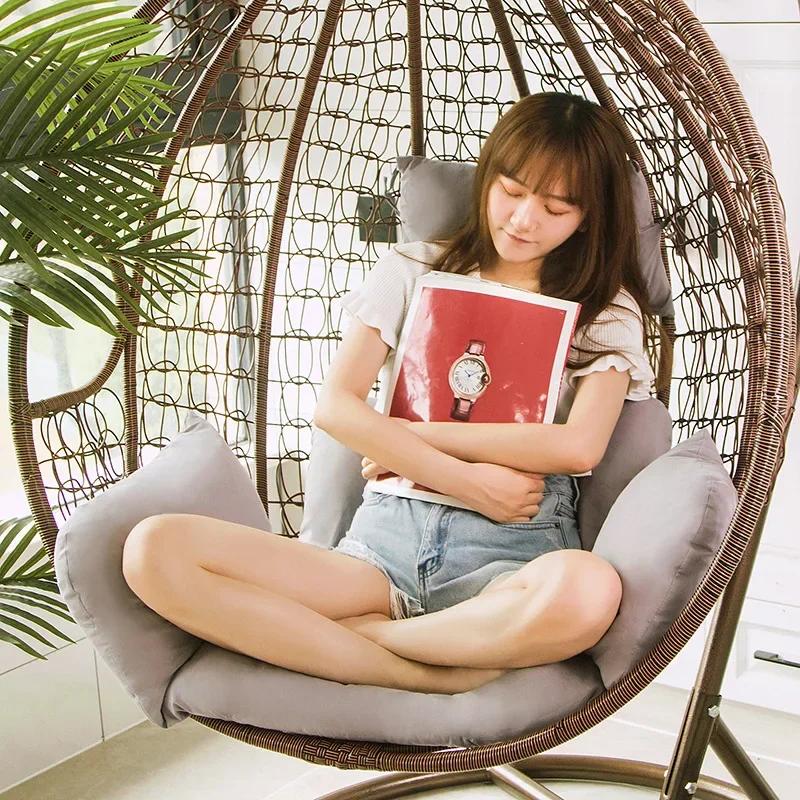High Quality Outdoor Beach Chair Pad Hanging Egg Basket Swing Cushions Garden Rattan Basket Modern Patio Swing Chair Cushion