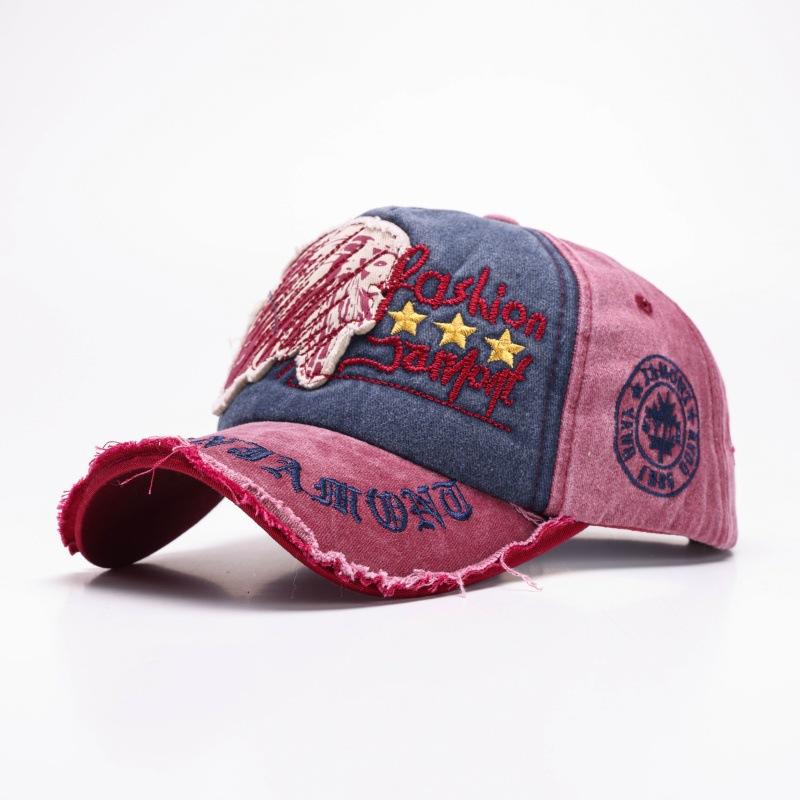 Popular cotton ripped hat European and American men's and women's retro alphabet baseball cap outdoor sports sunshade cap