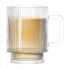 Kubek szklany prosty do kawy latte ryflowany 300ml 1szt Selena