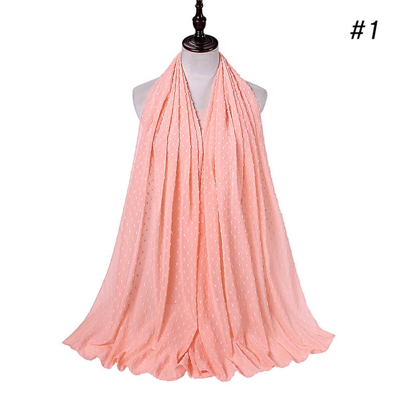 Pearl Tassel Solid Color Chiffon Headscarf