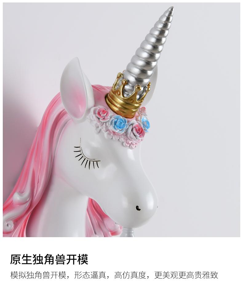 Nordic Unicorn Lamp Resin Wall Lamp Crystal Bracket Sconce for Children Home Interior Lighting Girl Bedroom Bedside Living Room