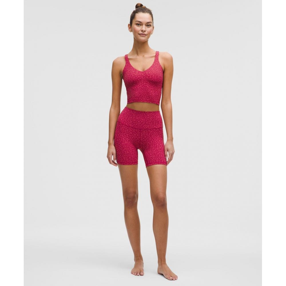 Lululemon Align  TAnk Top  Light Support  A B Cup leopArd dAisy Desert Red mAgentA Smoke