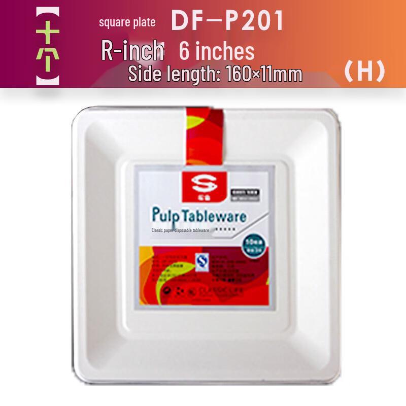 Aishangla 6-Inch Square Sugarcane Pulp Disposable Containers