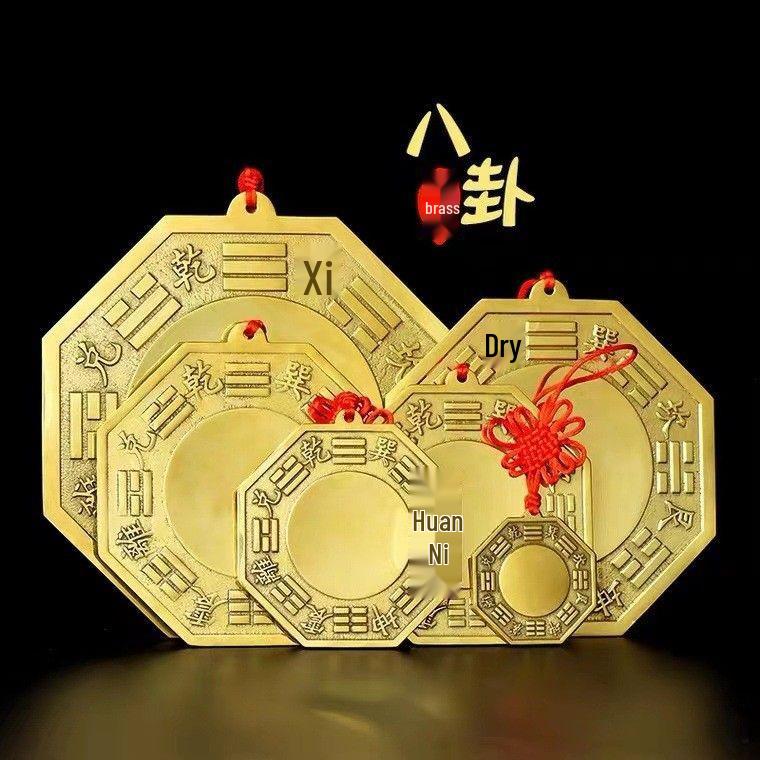 Specchio Bagua Tai Chi in Rame Puro - Design Convesso/Concavo per Decorazione di Casa, Porta o Finestra