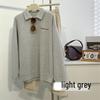 Retro French Influencer Polo Sweatshirt: Versatile Long Sleeve for Spring & Autumn