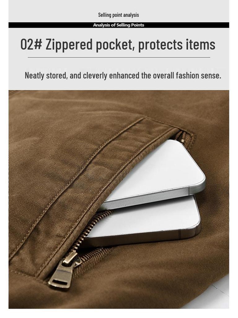 2025 Men's Fleece-Lined Warm Jacket with Detachable Fur Collar - Wear-Resistant Cotton Coat for Autumn/Winter