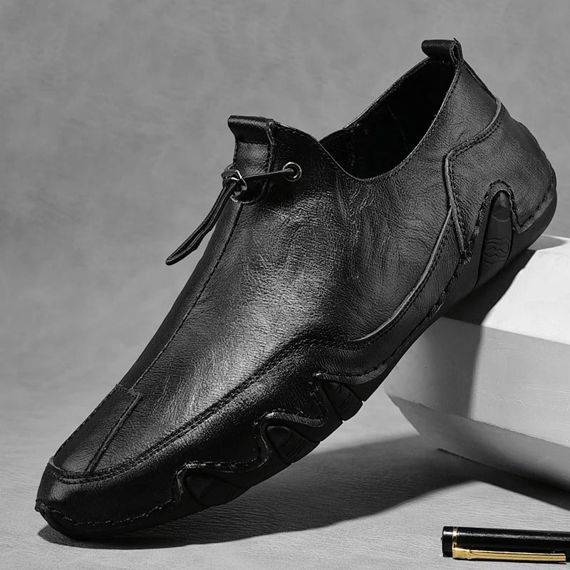 Size 38-47 Men Sneakers Leisure Comfortable Walking Genuine Leather Shoes Sports Outdoor Footwear Loafers Male Trainers 2025