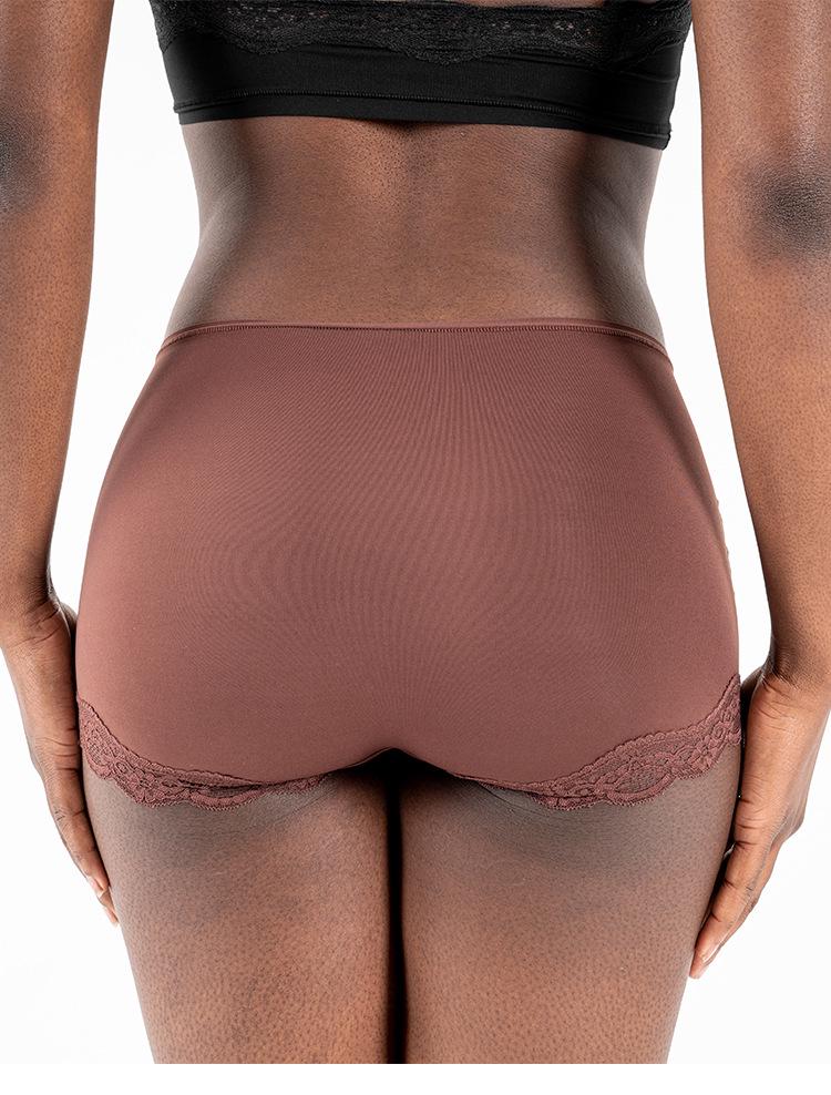 Damen Mid-Waist Spitzen-Slips - Sexy, Ausgehöhlt, Hochelastisch, Bequeme Sport Yoga Boxer Briefs