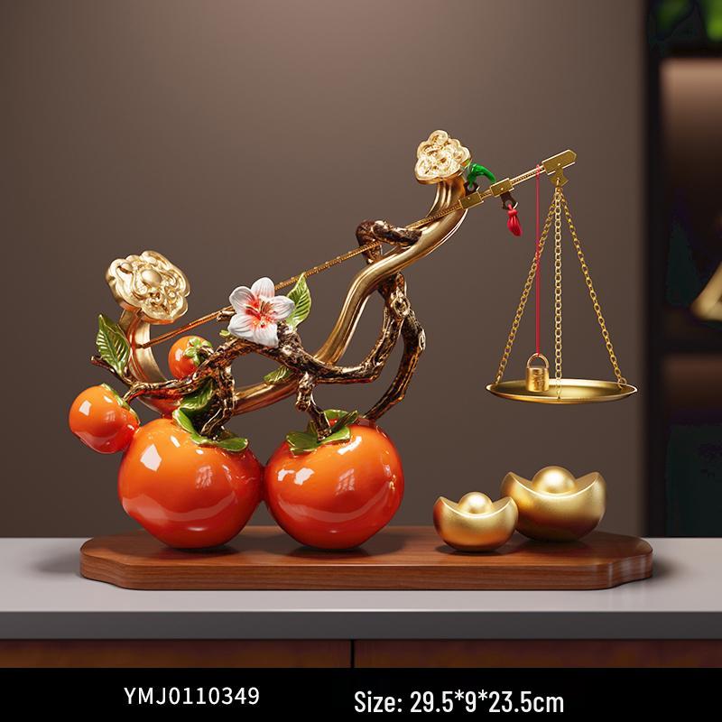 Persimmon Ornament for Living Room TV & Wine Cabinet - Housewarming Gift