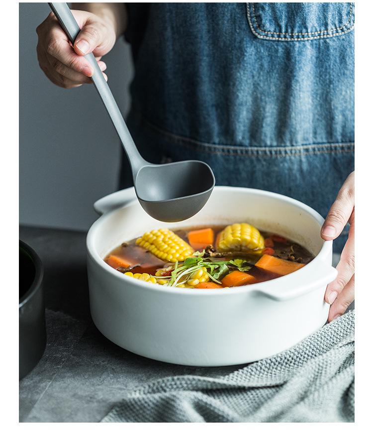 Nordic Creative Double-Ear Ceramic Soup Bowl