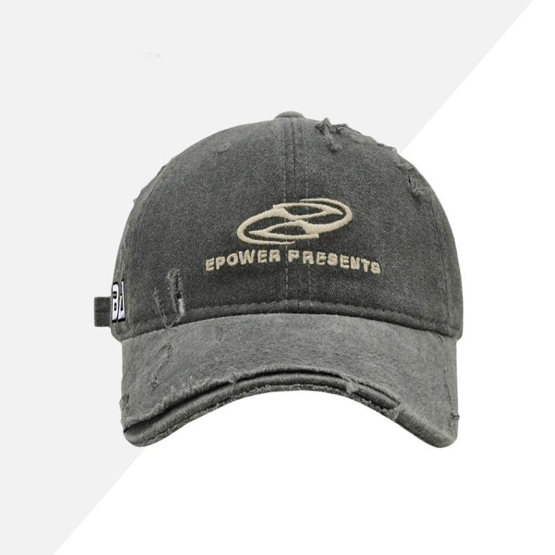 

New Vintage Embroidery Hat Women s Street Old Ripped Denim Baseball Cap Couple Embroidery Cap Adjustable