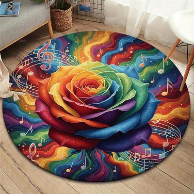 Regenboogbal, roze Ronde Vloerkleed, Tapijt voor Woonkamer Slaapkamer Bank Speelkamer Decoratie, Antislip Vloermat