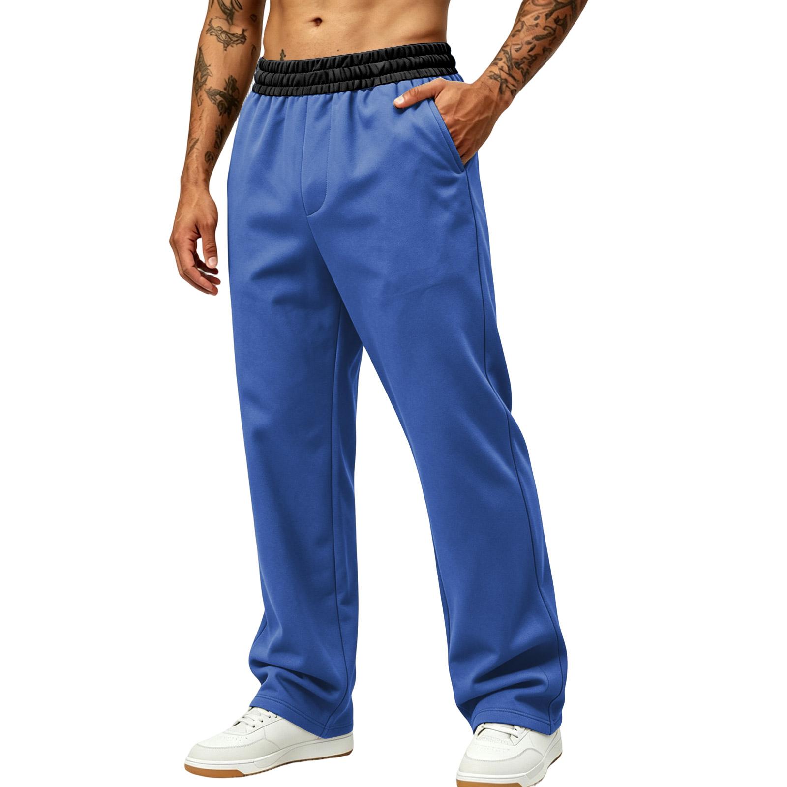 Men s Loose Fit Wide Leg Pants with Pockets for Athletic Casual Wear XXXL