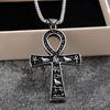 Retro Unisex Stainless Steel Ankh Cross Pendant Necklace Street Style Jewelry