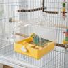 Large Capacity Bird Birdbath Feeder Transparent Splash Proof Parrot External Feeding Basin Hanging Drawer Design Bird Bath Cage