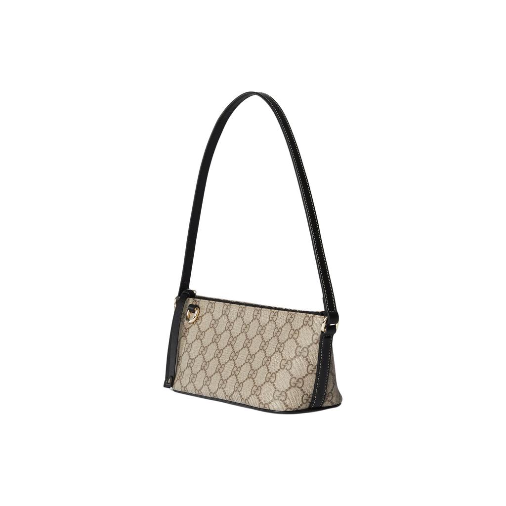 Gucci GG Emblem Light Gold Hardware Fabric Shoulder Bag Small Women shoulder bag Black Brown 847281-FAEUC-9741