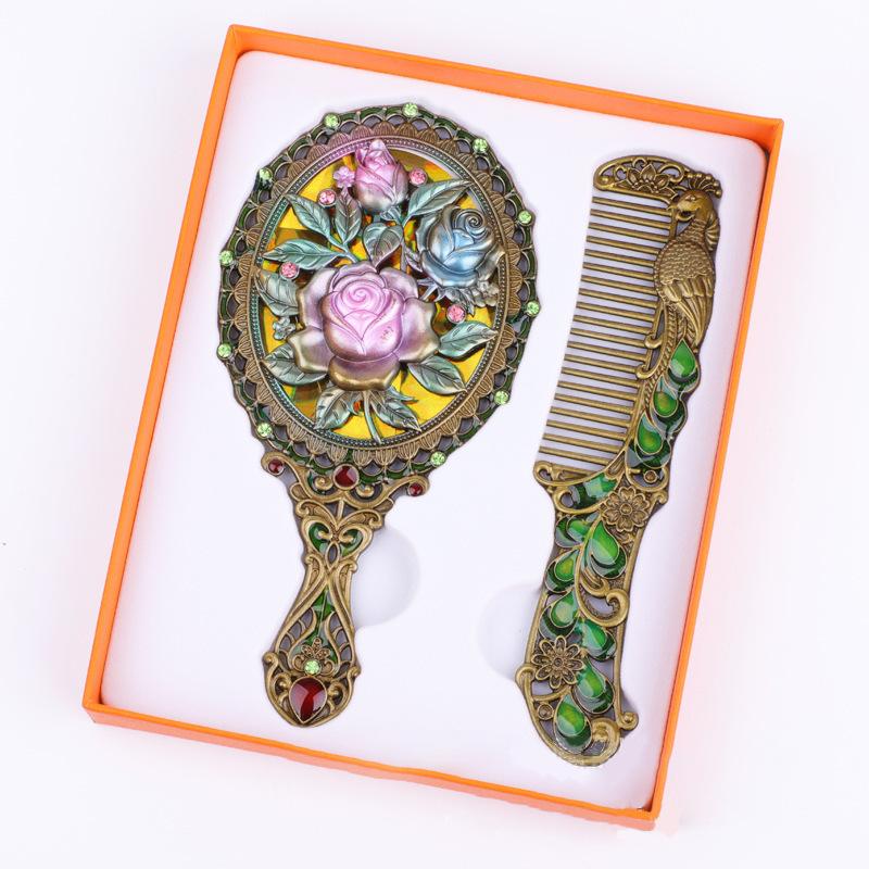 Hairbrush Set with Cosmetic Mirror