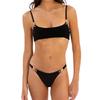 New European & American Style Strapless Bikini - Women's Black Circle Swimsuit