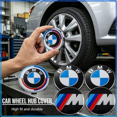 4PCS 56/68MM Anti-Rust Rim Emblem Decals Scratch-Proof Car Wheel Center Cover For E46 E39 E90 E60 E36 F30 F10 E34 E30 M3 M4 M5 X3 X4 X5 X6 X7