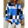 Fashionable Women's Oversized Long-Sleeve Shirt Comfortable And Breathable Collar Design 3D Patchwork Color-Printed Trendy Shirt
