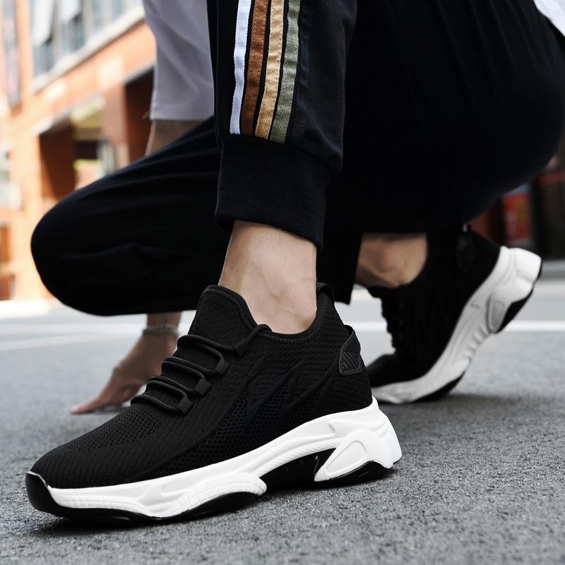 Thick-soled Inner Height-increasing Shoes Men's Shoes Cm Spring and Summer New Fly-woven Casual Sports Shoes Tide