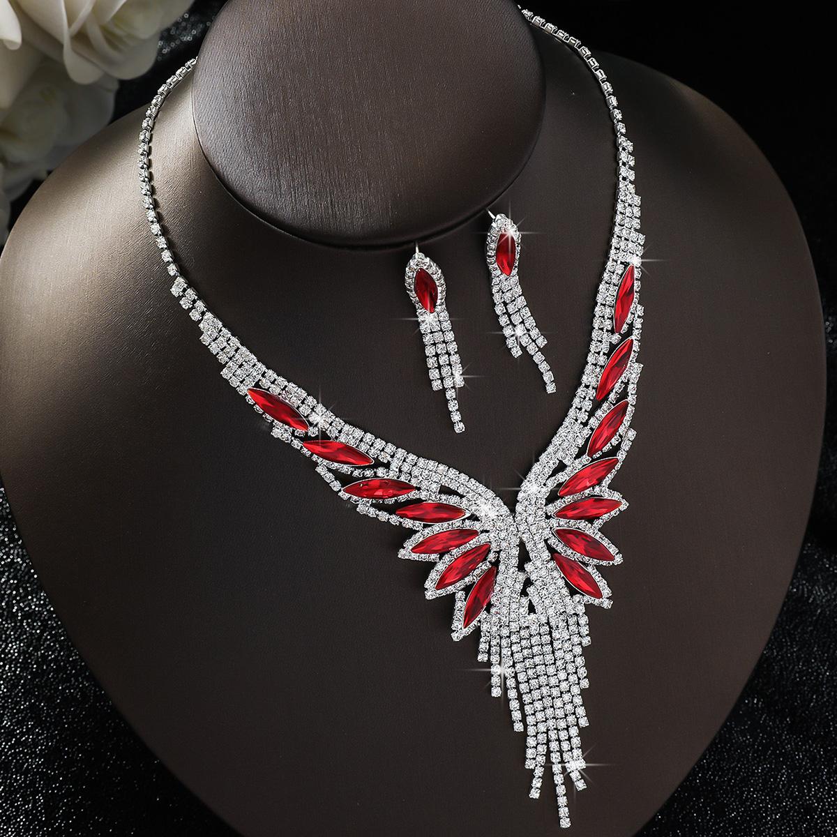 

3 шт. Женская модная медная цепочка-коготь с цирконом, геометрическое ожерелье с кисточкой, серьги с цирконом, набор, свадебная вечеринка, фестивальный подарок