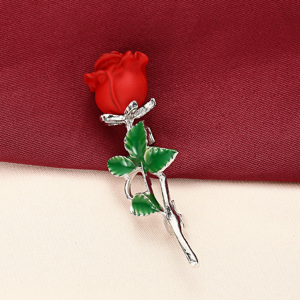 Романтическая брошь в виде красной розы со стразами - Элегантная французская ретро-корсажная брошь