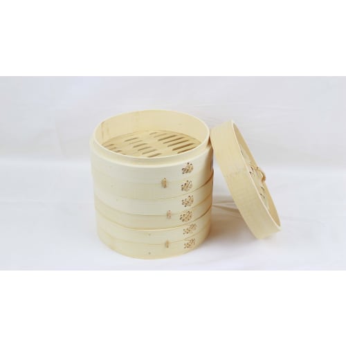 Bamboo Steamer Set (body and Lid, 3 Pieces) (18cm (3 Bodies and 1 Lid) Set) FH85032324