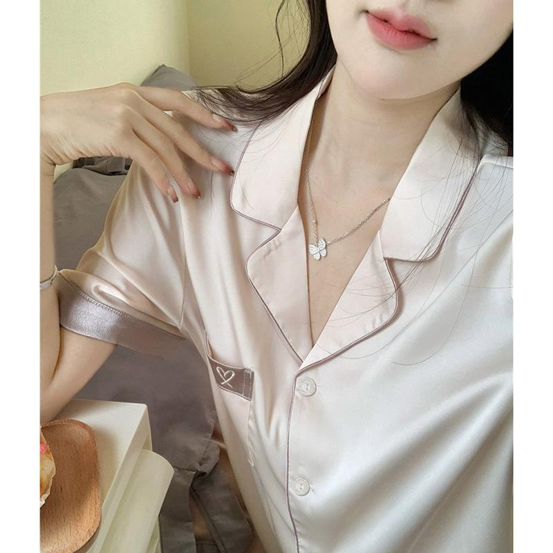 Premium Summer Small Fresh Short-Sleeved Shorts Sweet And Cute Loungewear Student Dormitory Suit Can Be Worn Outside