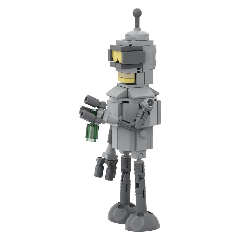 MOC Futurama Bender Roboter Modellbausteine Animation Actionfigur Wütender Roboter Kreatives Design Stein Spielzeug Geschenk