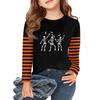 Girls Long Sleeve Halloween Day T Shirts Kids Fall Tops Crewneck Basic Tees 2-11Y