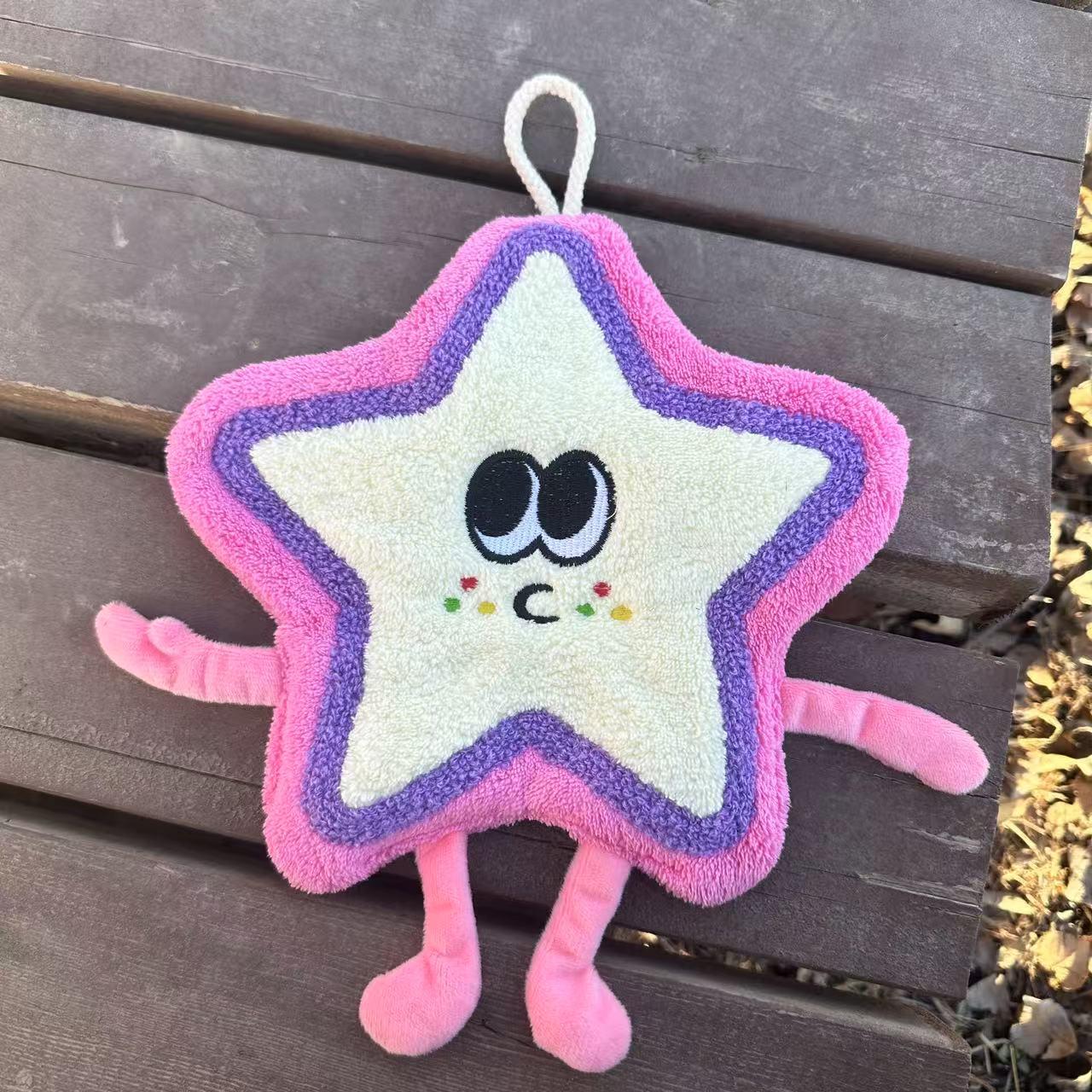 

Детское полотенце для рук из кораллового флиса «Звездное небо»: Впитывающий, Быстросохнущий, С мультяшным принтом 27x28 cm розовый