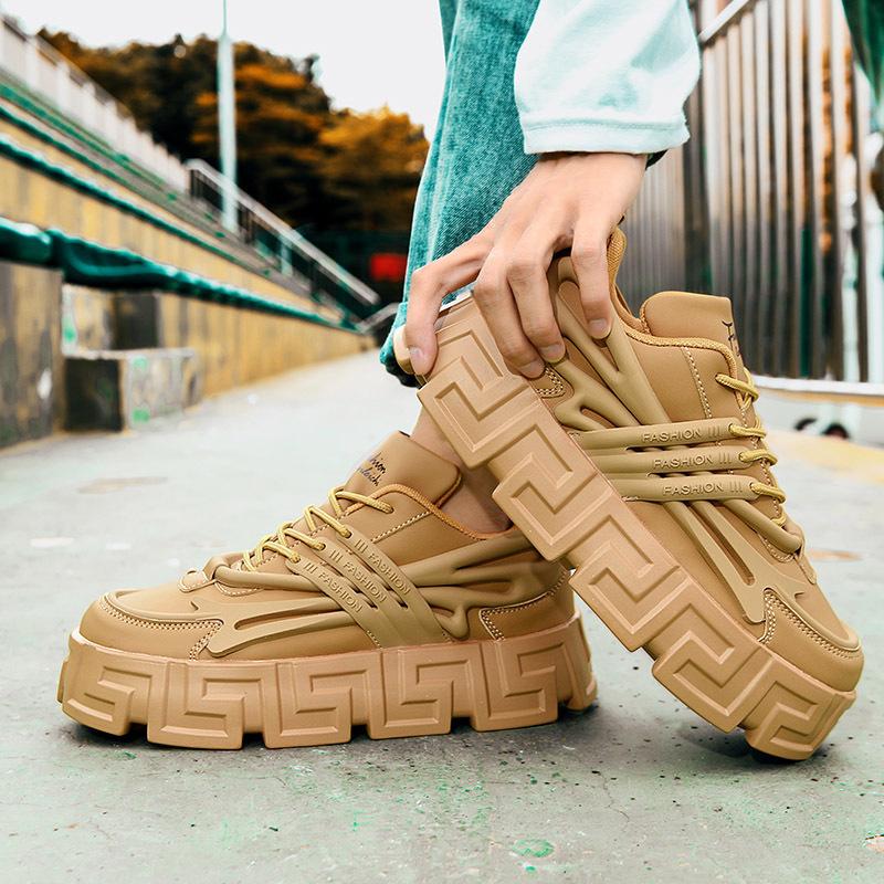 Papierowy wzór trend gruba płyta buty casual gruba podeszwa podwyższające buty sportowe młodzieżowe niskie buty duże rozmiary męskie
