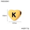 CARLIDANA Stainless Steel Alphabet Pendant Jewelry Accessories Gold Plated Black Letter Charm Heart Initial Beads for Jewelry