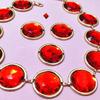 Halloween Cosplay Waist Belt Stone Chain Adjustable Tight Jeans Dress Belt Chain with Round Red Gems Party Costume