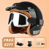 VGV DOT Certified Retro Cruise Motorcycle Helmet Men's and Women's Electric Vehicle All-season Riding Half Helmet Motorcycle 3/4
