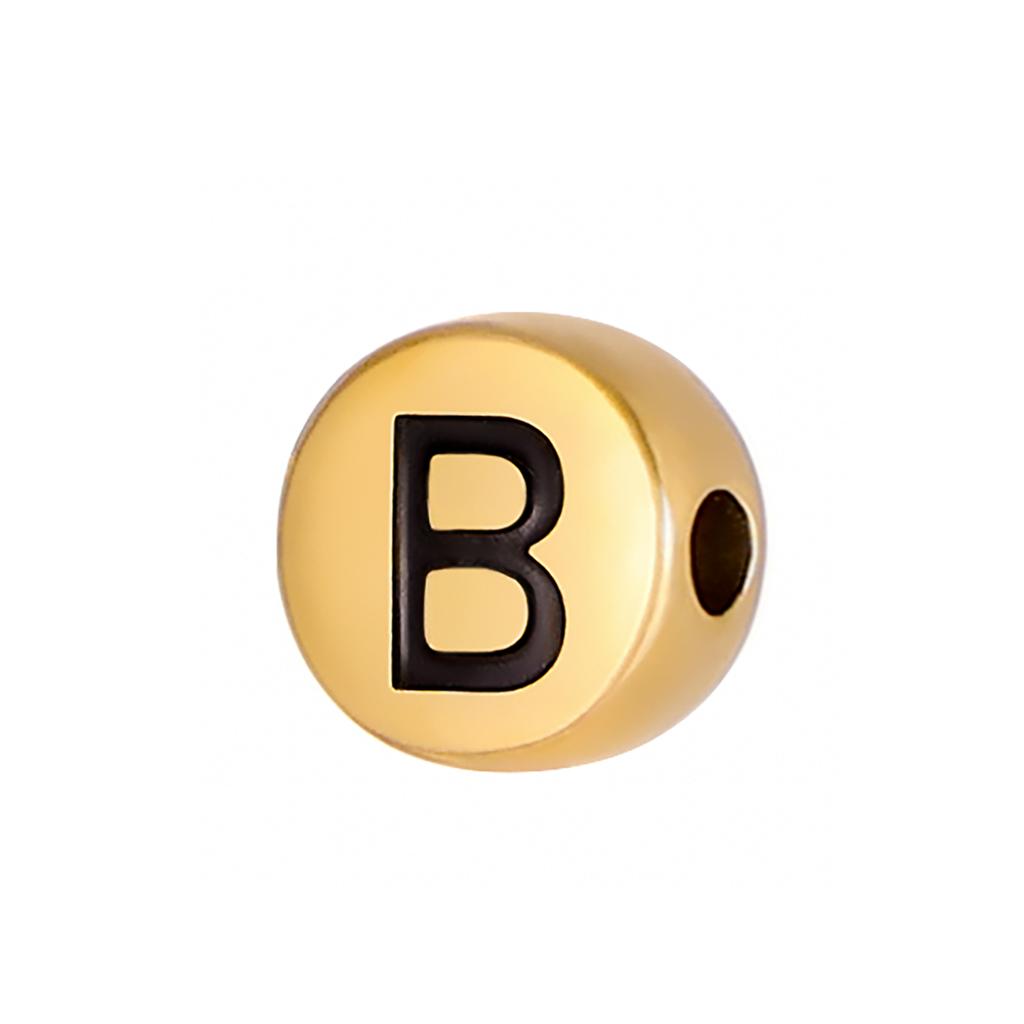 CARLIDANA High Polish Stainless Steel Letter Alphabet Beads Round Charms Pendants for Jewelry Making Diy Bracelets Necklace