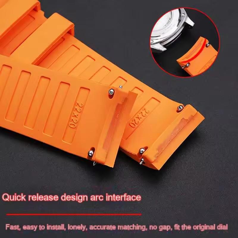 For Mido Multifort TV M049.526 Waterproof Rubber Watch Strap 22mm M049 Curved Interface Silicone Watch Accessories Band